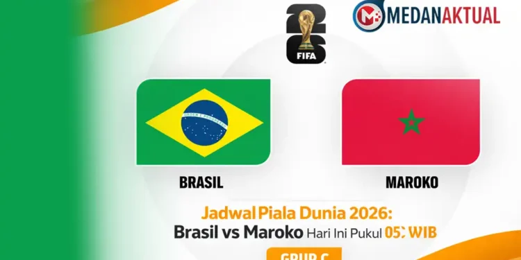 Jadwal Piala Dunia 2026: Brasil vs Maroko Hari Ini Pukul 05.00 WIB