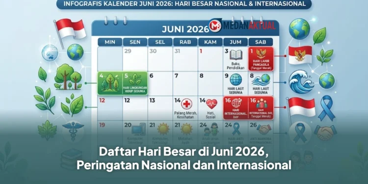 Daftar Hari Besar di Juni 2026, Peringatan Nasional dan Internasional