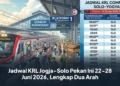 Jadwal KRL Jogja-Solo Pekan Ini 22-28 Juni 2026, Lengkap Dua Arah