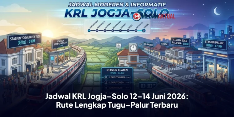 Jadwal KRL Jogja–Solo 12–14 Juni 2026: Rute Lengkap Tugu–Palur Terbaru