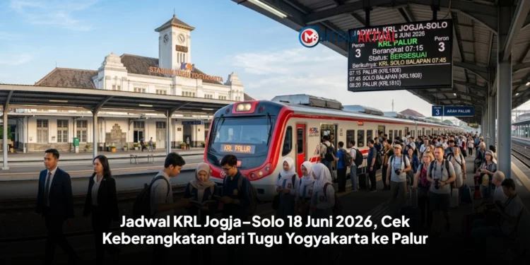 Jadwal KRL Jogja–Solo 18 Juni 2026, Cek Keberangkatan dari Tugu Yogyakarta ke Palur