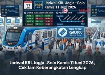 Jadwal KRL Jogja–Solo Kamis 11 Juni 2026, Cek Jam Keberangkatan Lengkap