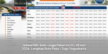 Jadwal KRL Solo–Jogja Pekan Ini 22–28 Juni 2026, Lengkap Rute Palur–Tugu Yogyakarta