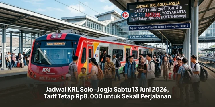Jadwal KRL Solo–Jogja Sabtu 13 Juni 2026, Tarif Tetap Rp8.000 untuk Sekali Perjalanan