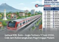 Jadwal KRL Solo–Jogja Terbaru 17 Juni 2026, Cek Jam Keberangkatan Pagi hingga Malam