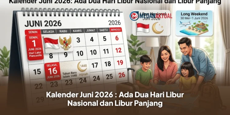 Kalender Juni 2026 : Ada Dua Hari Libur Nasional dan Libur Panjang