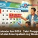 Kalender Juni 2026 : Catat Tanggal Merah dan Kesempatan Long Weekend