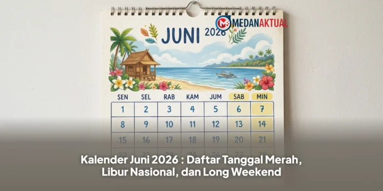 Kalender Juni 2026 : Daftar Tanggal Merah, Libur Nasional, dan Long Weekend