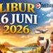 Libur 16 Juni 2026: Peringatan Tahun Baru 1 Muharram 1448 Hijriah