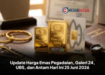 Update Harga Emas Pegadaian, Galeri 24, UBS, dan Antam Hari Ini 25 Juni 2026