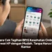 Seseorang mengecek tagihan BPJS Kesehatan secara online melalui smartphone.