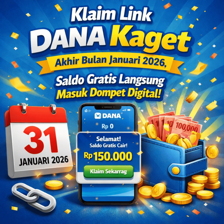 Klaim Link DANA Kaget Akhir Bulan Januari 2026, Saldo Gratis Langsung Masuk Dompet Digital