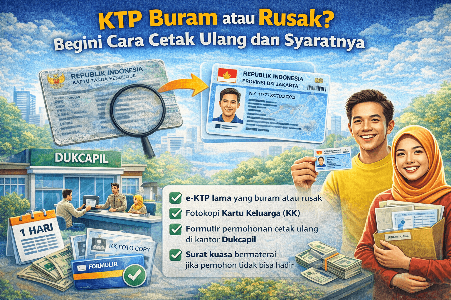 KTP Buram atau Rusak? Begini Cara Cetak Ulang dan Syaratnya
