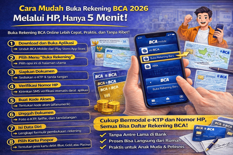 Cara Mudah Buka Rekening BCA 2026 Melalui HP, Hanya 5 Menit!