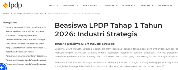 Beasiswa LPDP 2026 Industri Strategis: Syarat dan Cara Daftar