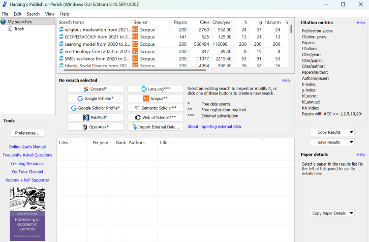 Cara Mencari Refrensi Scopus, WOS, Melalui Publish or Perish