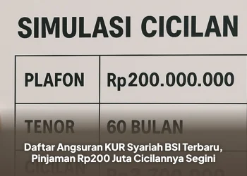 Daftar Angsuran KUR Syariah BSI Terbaru, Pinjaman Rp200 Juta Cicilannya Segini