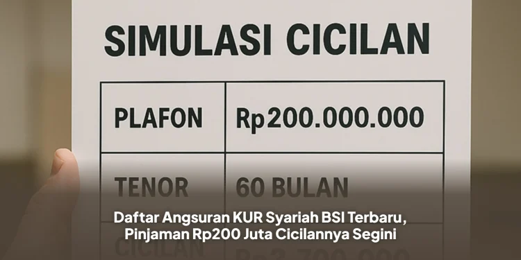 Daftar Angsuran KUR Syariah BSI Terbaru, Pinjaman Rp200 Juta Cicilannya Segini