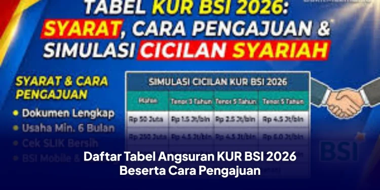 Daftar Tabel Angsuran KUR BSI 2026 Beserta Cara Pengajuan