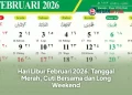 Hari Libur Februari 2026: Tanggal Merah, Cuti Bersama dan Long Weekend