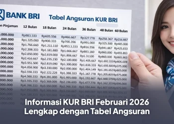 Informasi KUR BRI Februari 2026 Lengkap dengan Tabel Angsuran