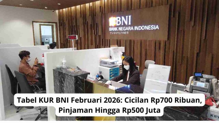 Tabel KUR BNI Februari 2026: Cicilan Rp700 Ribuan, Pinjaman Hingga Rp500 Juta