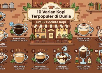 10 Varian Kopi Terpopuler di Dunia untuk Pecinta Kopi buatkan gambar dengan judul ini