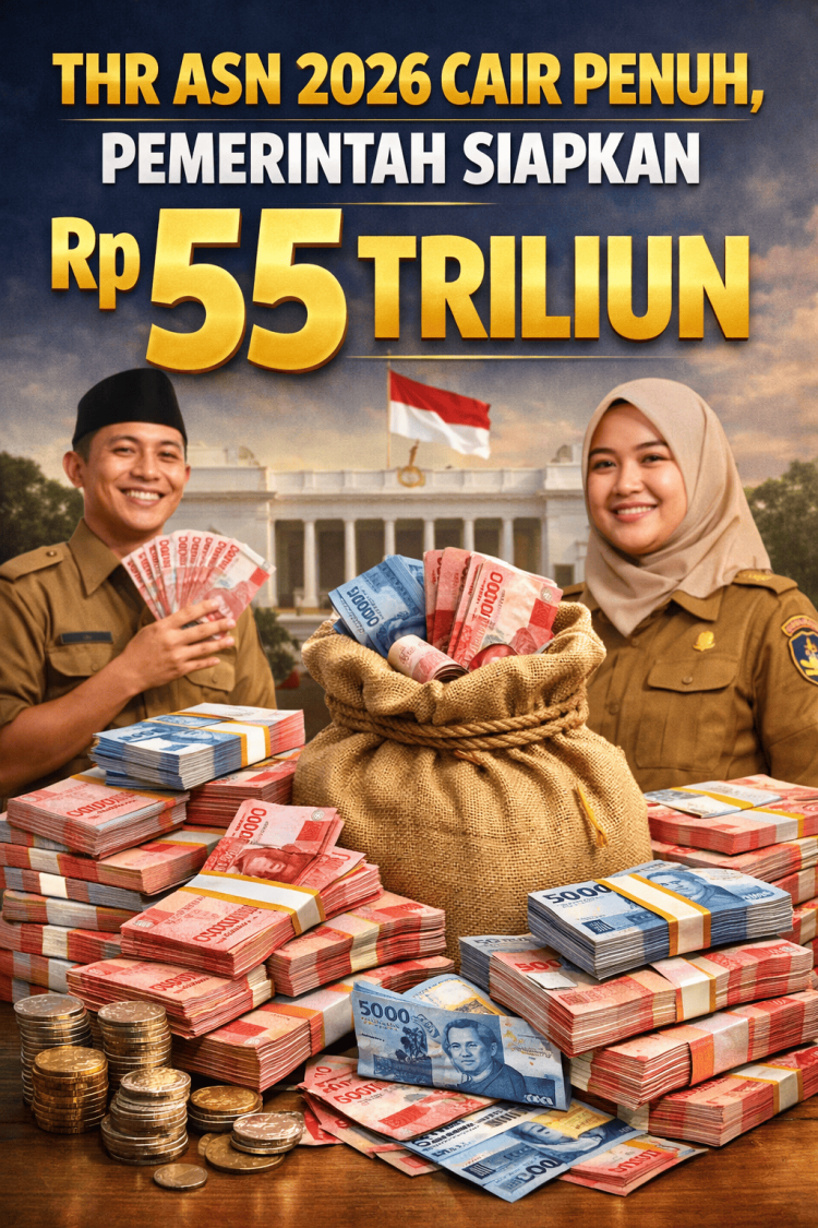 THR ASN 2026 Cair Penuh, Pemerintah Siapkan Rp55 Triliun