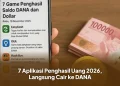 7 Aplikasi Penghasil Uang 2026, Langsung Cair ke DANA