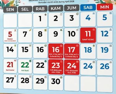 Inilah Tanggal Merah Bulan April 2026, Catat Jadwal Liburnya
