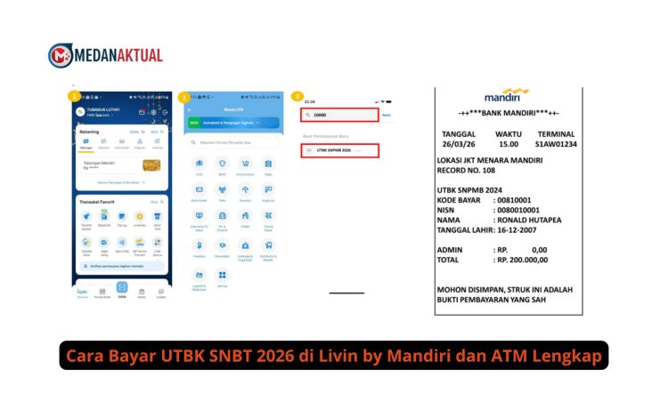 Cara Bayar UTBK SNBT 2026 di Livin by Mandiri dan ATM Lengkap