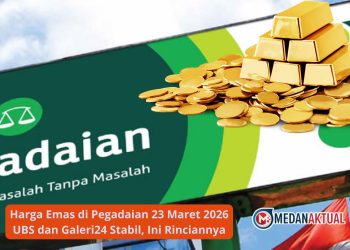 Harga Emas di Pegadaian 23 Maret 2026 UBS dan Galeri24 Stabil, Ini Rinciannya