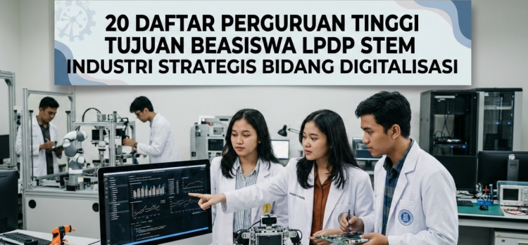 20 Daftar Perguruan Tinggi Tujuan Beasiswa LPDP STEM Industri Strategis Bidang Digitalisasi