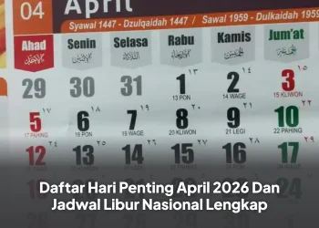 Daftar Hari Penting April 2026 Dan Jadwal Libur Nasional Lengkap