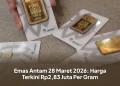 Emas Antam 28 Maret 2026: Harga Terkini Rp2,83 Juta Per Gram