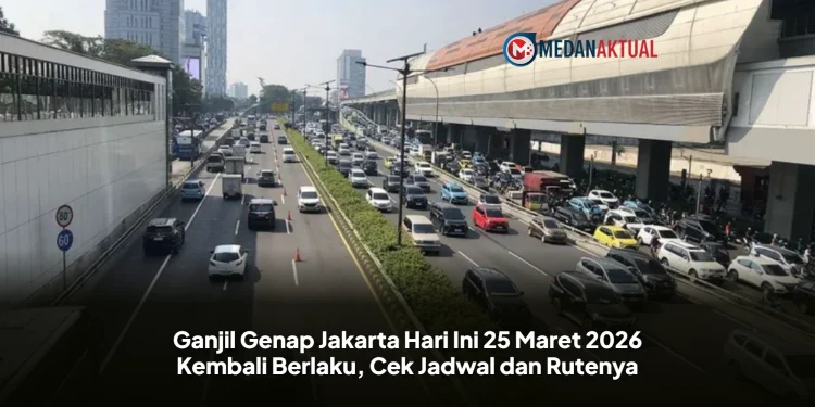 Ganjil Genap Jakarta Hari Ini 25 Maret 2026 Kembali Berlaku, Cek Jadwal dan Rutenya