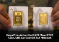 Harga Emas Antam Hari Ini 24 Maret 2026 Turun, UBS dan Galeri24 Ikut Melemah