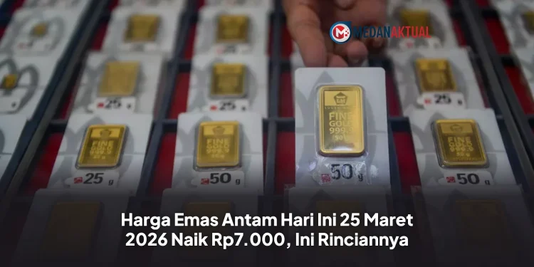 Harga Emas Antam Hari Ini 25 Maret 2026 Naik Rp7.000, Ini Rinciannya