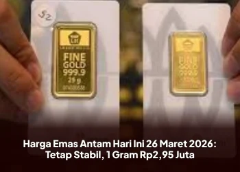 Harga Emas Antam Hari Ini 26 Maret 2026: Tetap Stabil, 1 Gram Rp2,95 Juta