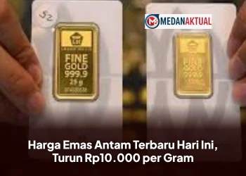 Harga Emas Antam Terbaru Hari Ini, Turun Rp10.000 per Gram