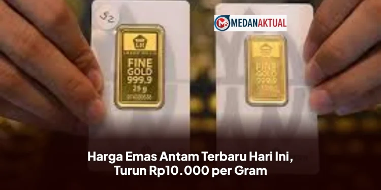 Harga Emas Antam Terbaru Hari Ini, Turun Rp10.000 per Gram