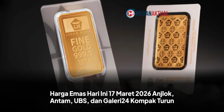 Harga Emas Hari Ini 17 Maret 2026 Anjlok, Antam, UBS, dan Galeri24 Kompak Turun