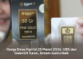 Harga Emas Hari Ini 25 Maret 2026: UBS dan Galeri24 Turun, Antam Justru Naik