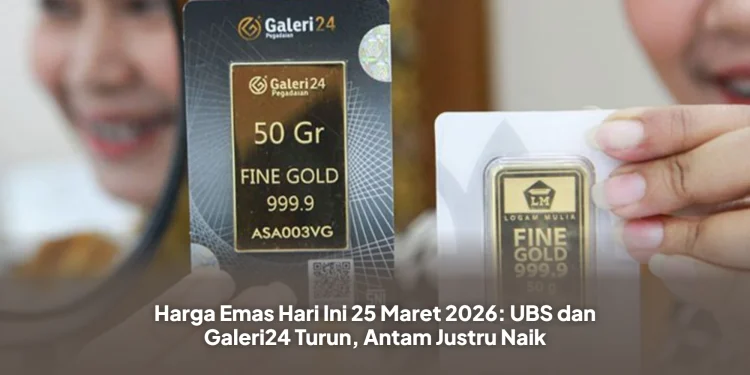 Harga Emas Hari Ini 25 Maret 2026: UBS dan Galeri24 Turun, Antam Justru Naik