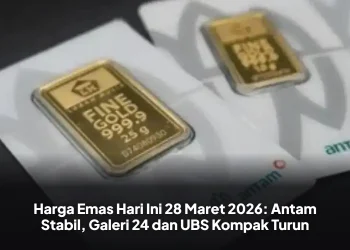 Harga Emas Hari Ini 28 Maret 2026: Antam Stabil, Galeri 24 dan UBS Kompak Turun