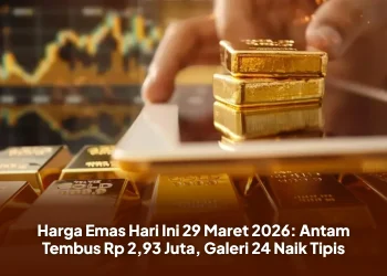 Harga Emas Hari Ini 29 Maret 2026: Antam Tembus Rp 2,93 Juta, Galeri 24 Naik Tipis