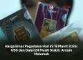Harga Emas Pegadaian Hari Ini 18 Maret 2026: UBS dan Galeri24 Masih Stabil, Antam Melemah