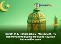 Idulfitri 1447 H Diprediksi 21 Maret 2026, NU dan Muhammadiyah Berpeluang Rayakan Lebaran Bersama