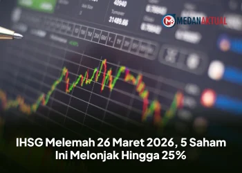 IHSG Melemah 26 Maret 2026, 5 Saham Ini Melonjak Hingga 25%