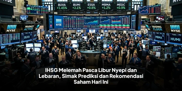 IHSG Melemah Pasca Libur Nyepi dan Lebaran, Simak Prediksi dan Rekomendasi Saham Hari Ini